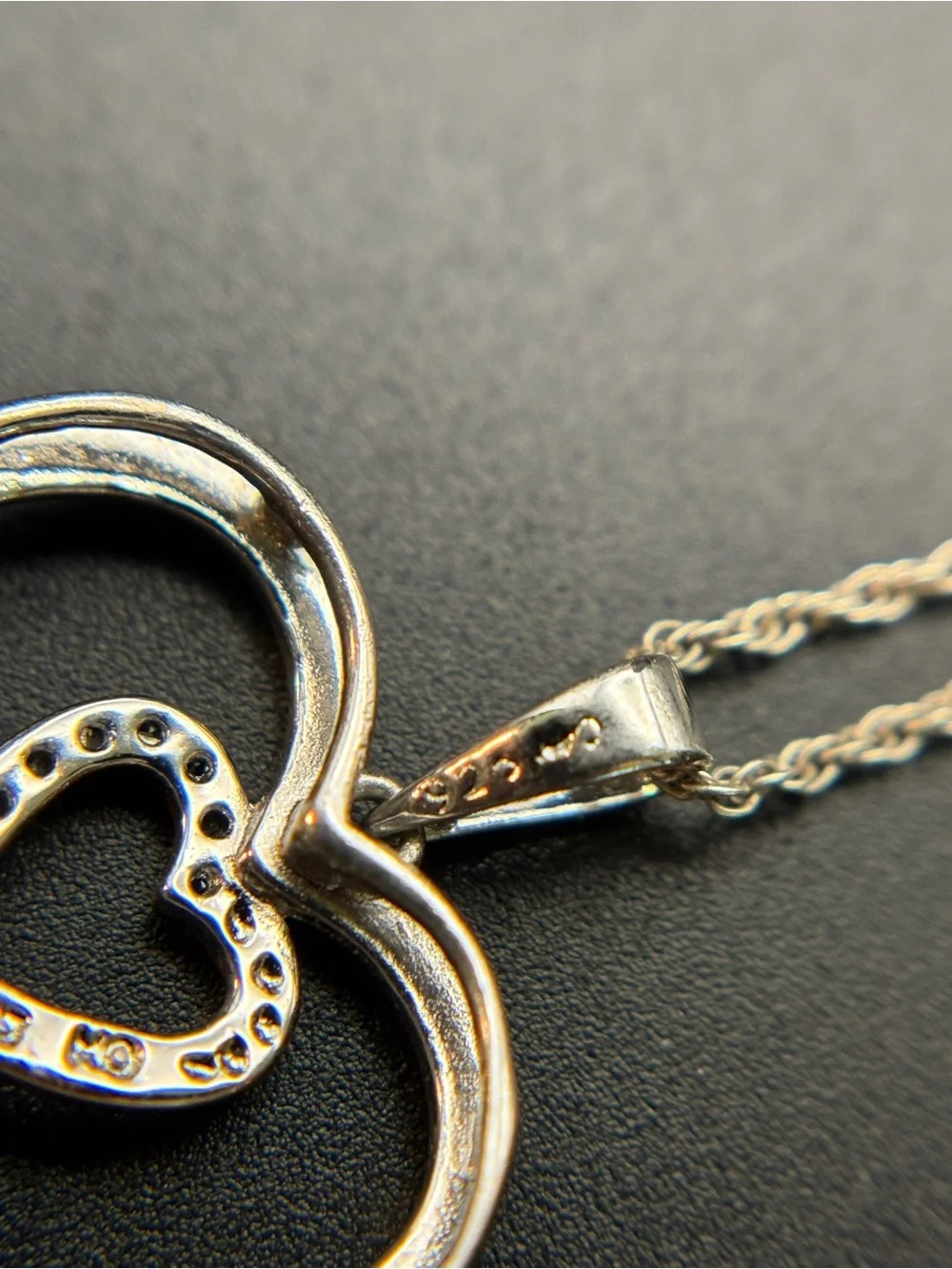Two-Tone Heart Diamond & Pearl Infinity Necklace - Gold and Silver